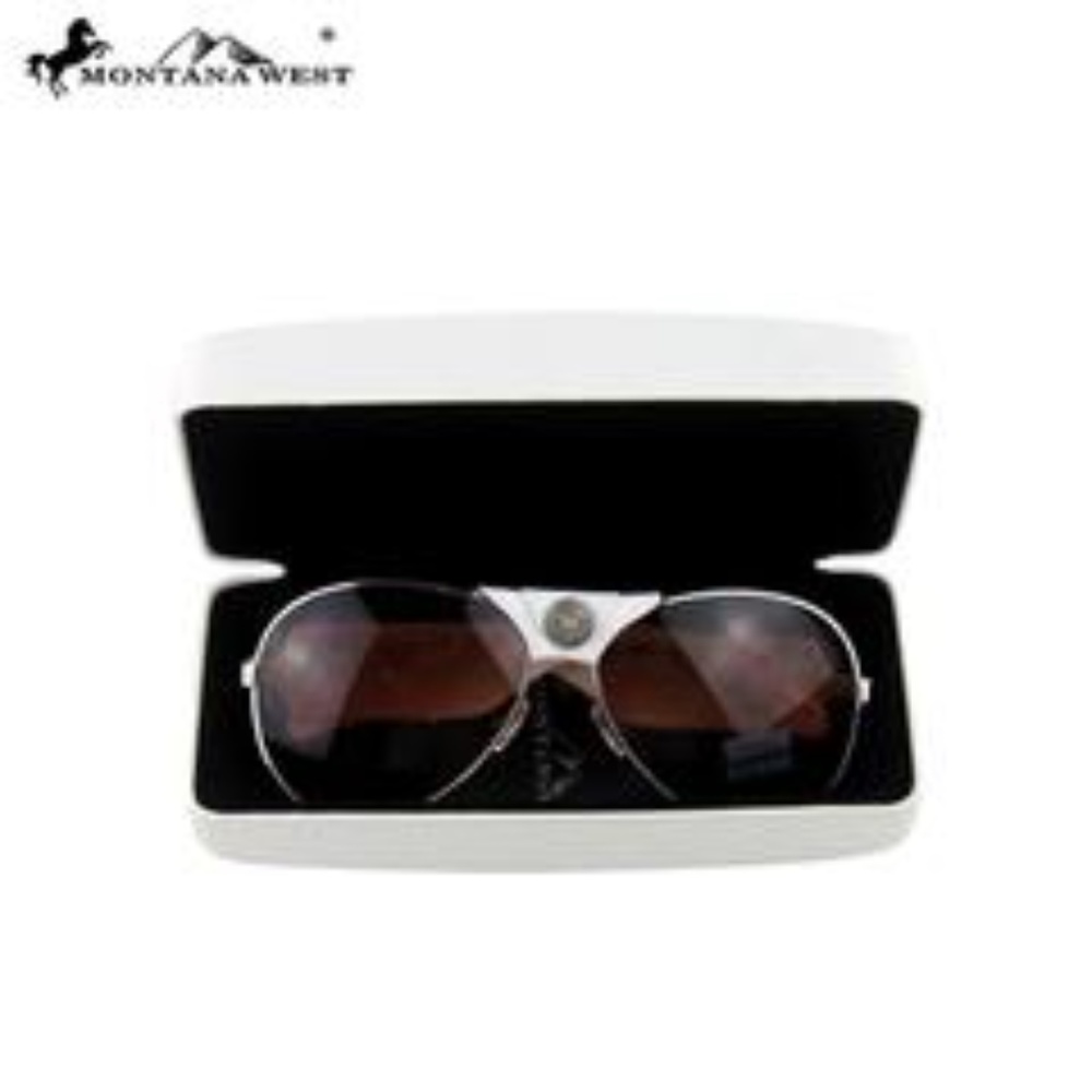 🆕 Aviator Sunglasses by Montana West Brown Silver - Picture 2 of 2